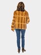 Woman's Whiskey Mink Fur Jacket with Sheared Mink Detail