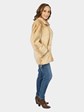 Woman's Beige Sheared Mink Fur Jacket