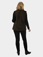 Woman's Brown Persian Lamb and Leather Vest