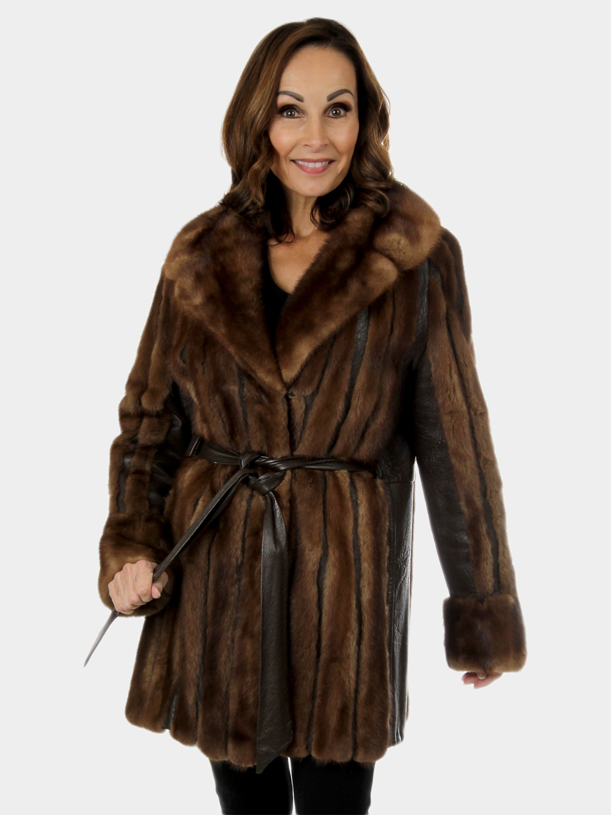 Woman's Vintage Lunaraine Mink Fur and Leather Jacket