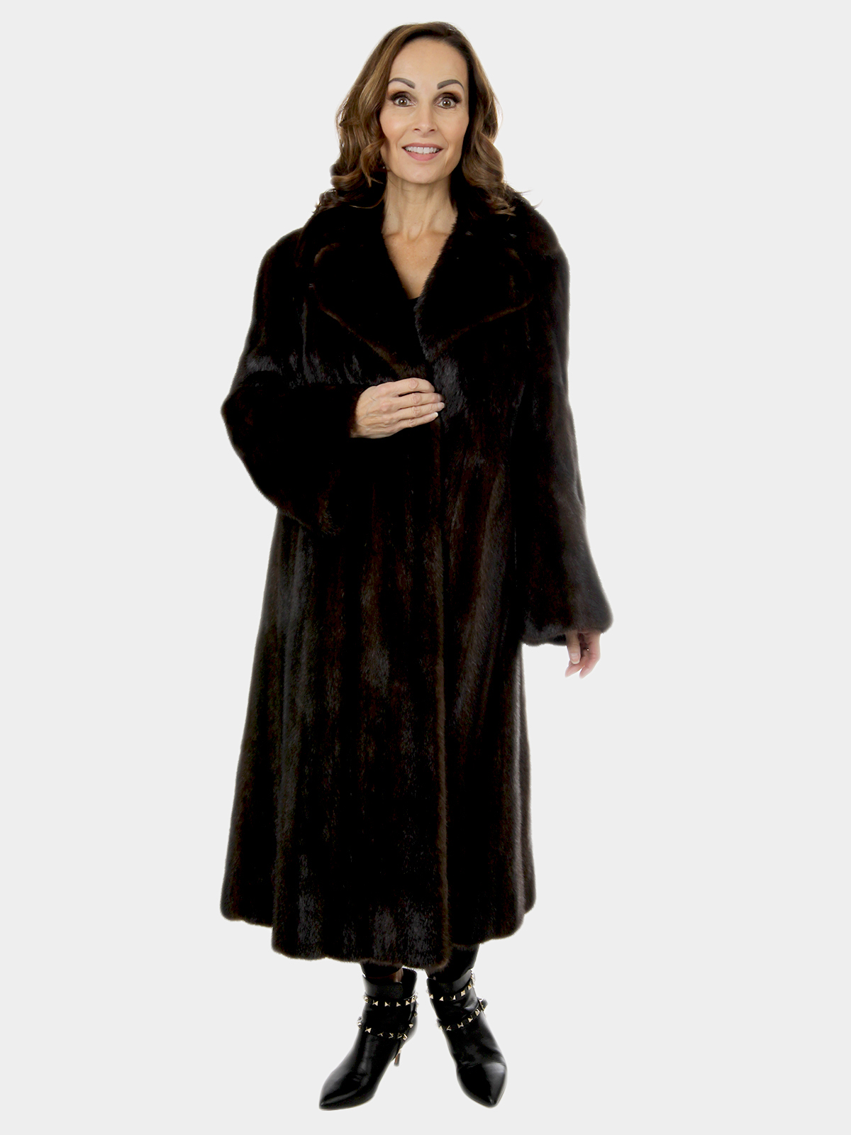 Woman's Mahogany Female Mink Fur Coat