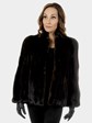 Woman's Ranch Cord Cut Mink Fur Jacket