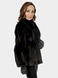 Woman's Ranch Cord Cut Mink Fur Jacket