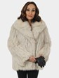 Woman's Cord Cut Natural Blue Fox Fur Jacket