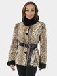 Woman's Animal Print Stenciled Lambskin Fur Jacket