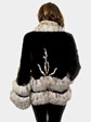 Woman's Jean Crisan Brown Sheared Beaver Fur Jacket with Cat Lynx Trim