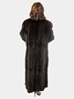 Woman's Brown Plucked Mink Fur Coat Reversible to All Weather Fabric
