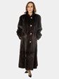 Woman's Brown Plucked Mink Fur Coat Reversible to All Weather Fabric