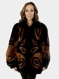 Woman's Mary McFadden Ranch and Mahogany Mink Fur Jacket