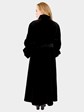 Woman's Black Sheared Mink Fur Coat Reversing to Rain Fabric