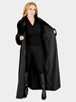 Woman's Black Sheared Mink Fur Coat Reversing to Rain Fabric