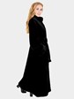 Woman's Black Sheared Mink Fur Coat Reversing to Rain Fabric