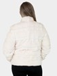 Woman's White Mink Fur Jacket Reversible to Rain Fabric
