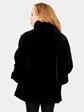 Woman's Black Sheared Mink Fur Jacket with Traditional Mink Trim