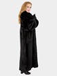 Woman's Ranch Female Mink Fur Coat with Fox Tuxedo Front