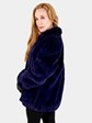 Woman's Royal Blue Sheared Beaver Fur Jacket