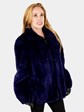 Woman's Royal Blue Sheared Beaver Fur Jacket