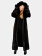 Woman's Ranch Female Mink Fur Coat with Detachable Hood