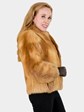 Woman's Petite Natural Red Fox Fur Jacket