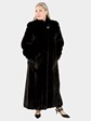 Woman's Ranch Female Mink Fur Coat Reversing to Rain Taffeta