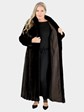 Woman's Ranch Female Mink Fur Coat Reversing to Rain Taffeta