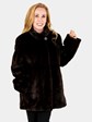 Woman's Brown Sheared Mink Fur Jacket Reversible to Rain Fabric