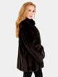 Woman's Brown Sheared Mink Fur Jacket Reversible to Rain Fabric