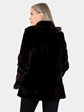 Woman's Black and Pewter Sheared Mink Fur Jacket Reversible to Rain Fabric