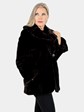 Woman's Black and Pewter Sheared Mink Fur Jacket Reversible to Rain Fabric