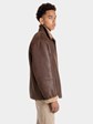 Man's Christ Brown Shearling Lamb Jacket