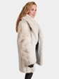 Woman's Natural Blue Fox Fur Stroller