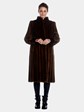 Womens Lunaraine Mink Fur Coat With Ranch Mink Fur Trim