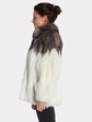 Womens White Fox Fur Jacket With Silver Fox Fur