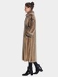 Womens Black Cross Mink Fur Coat