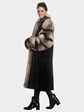 Womens Lunaraine Mink Fur Coat With Crystal Fox Fur Trim