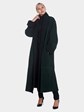 Womens Reversible Green Persian Lamb 7/8 Coat