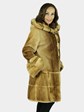 Woman's Whiskey Sheared Mink Fur Parka with Traditional Mink Trim