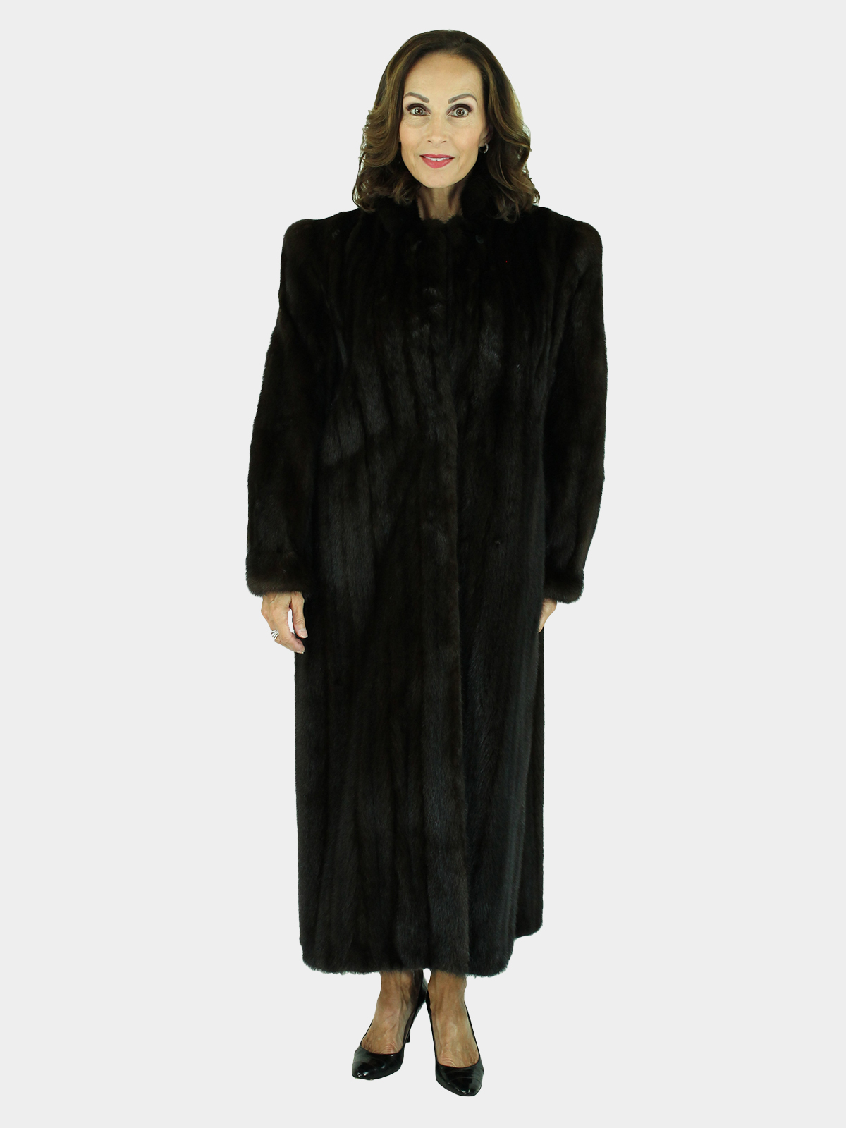 Woman's Vintage Deep Mahogany Female Mink Fur Coat