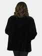 Woman's Black Sheared Mink Fur Jacket Reversing to Rain Fabric