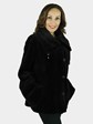 Woman's Black Sheared Mink Fur Jacket Reversing to Rain Fabric