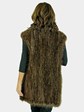 Woman's Medium Tone Knit Long Hair Beaver Fur Vest