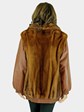 Woman's Whiskey Mink Fur Jacket with Zip Out Leather Sleeves