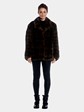 Womens Sable Fur Jacket With Wing Collar