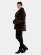 Womens Sable Fur Jacket With Wing Collar