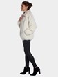 Womens Sprung Fourrures White Mink Fur Zip Jacket 