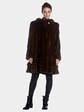 Womens Natural Mahogany Mink Fur Coat With Swing Skirt 