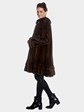 Womens Natural Mahogany Mink Fur Coat With Swing Skirt 