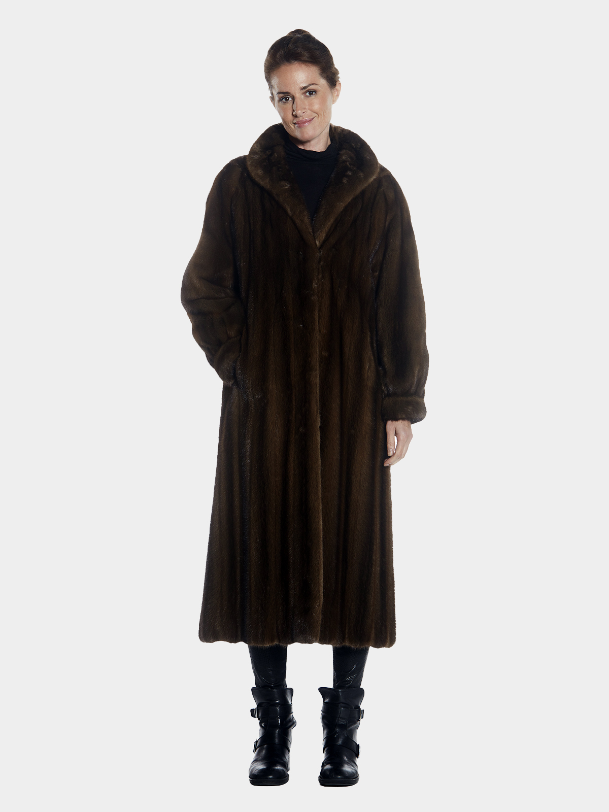 Womens Mink Fur Full Length Coat