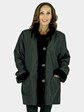 Woman's Black Sheared Mink Fur Jacket Reversing to Rain Fabric