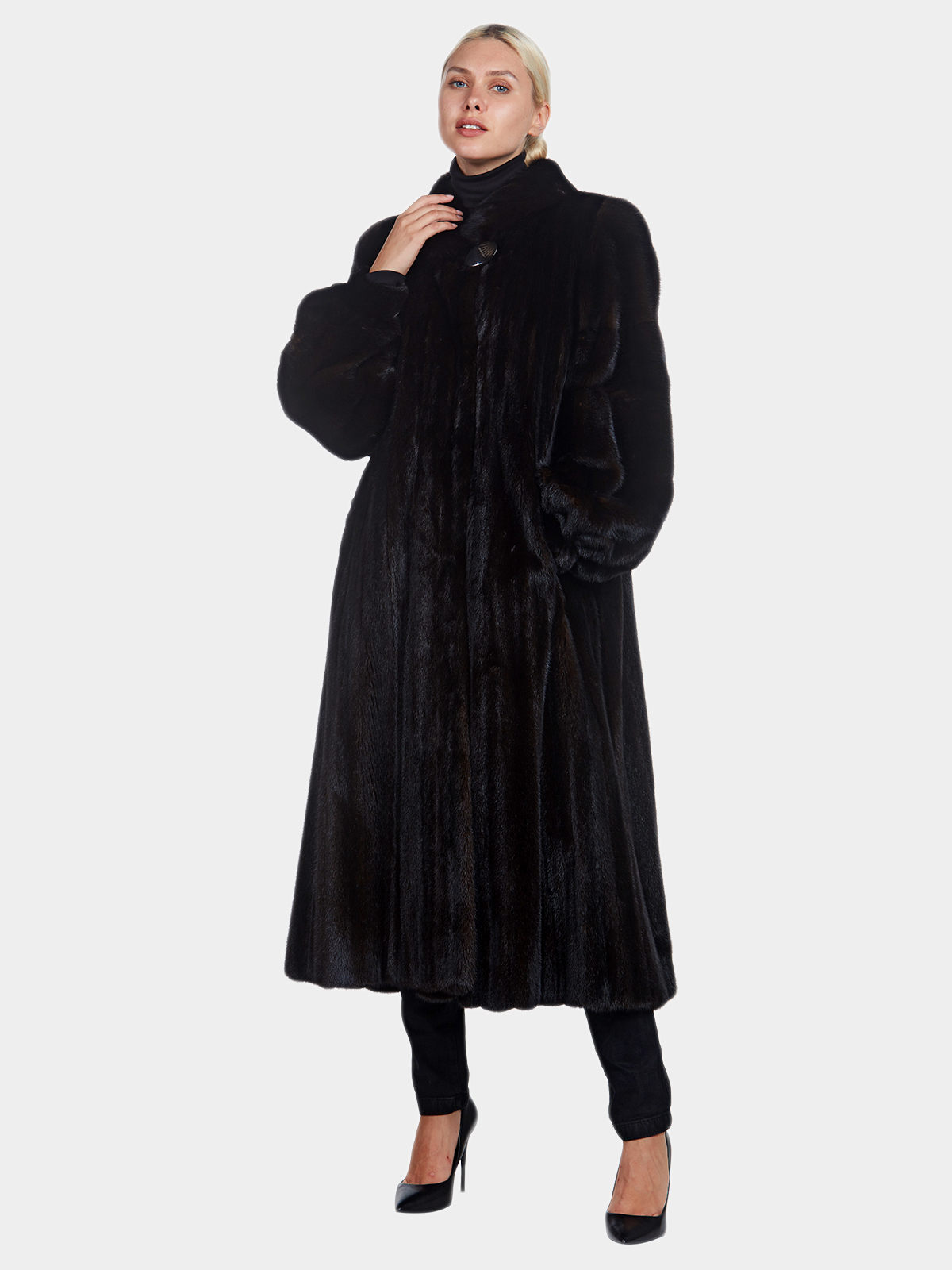 Woman's Full Length Ranch Mink Fur Coat